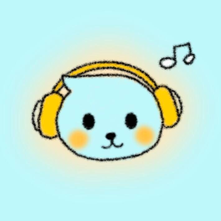 Qoo, an illustration of Qoo juice against a pale blue background, showing it listening to music with headphones on